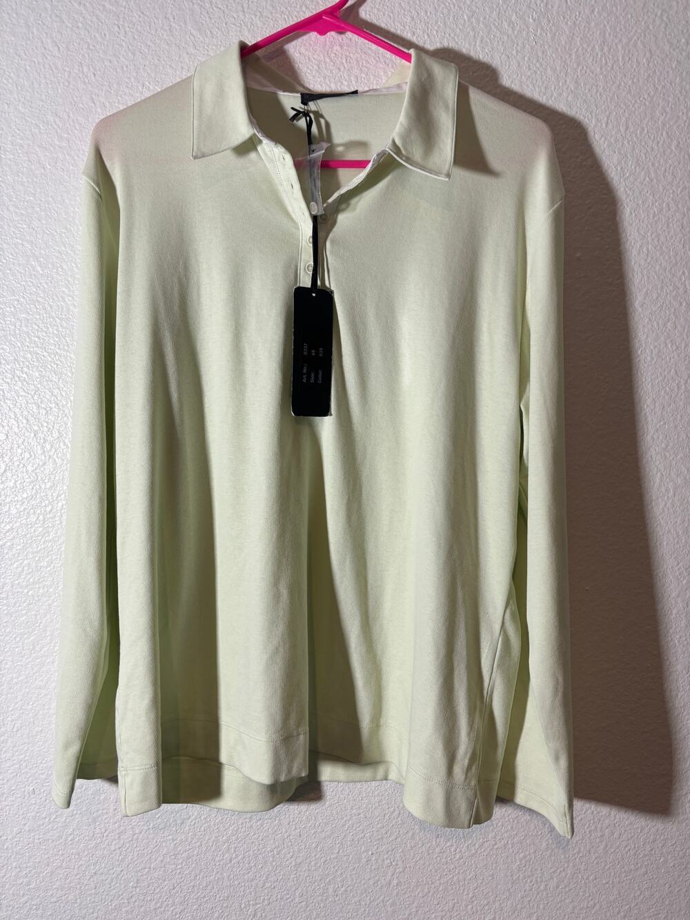 GC Fontana NWT Women's Size L (IT 46) Light Green Long Sleeve Polo Shirt